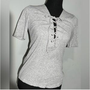 Ambiance Gray Lace Up Detail Size Small New
Without Tag